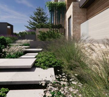 Ogród leśny na kilku poziomach